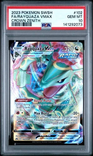 2023 Pokemon Crown Zenith #102 Rayquaza Vmax PSA 10