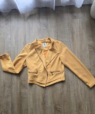 Blazer Jacke Kurz Gelb Senf Gr. 36 Damen