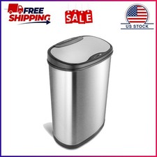 Nine Stars Motion Sensor Automatic Kitchen Trash Can, 13-Gallon Stainless Steel
