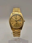 Vintage Seiko SQ President 36mm Gold Tone 5H23-8029 Day/Date Mens Watch-New Bat