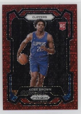 2023-24 Panini Prizm Fast Break Red Prizm 14/100 Kobe Brown #144 Rookie RC 0m89