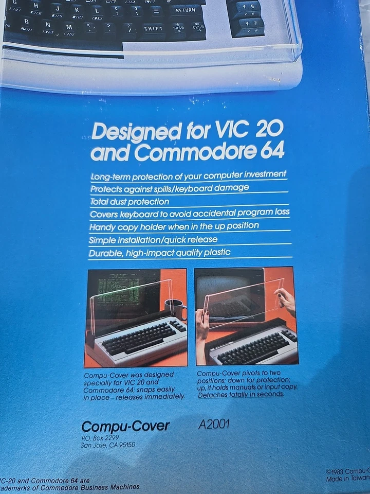 VINTAGE Compu Cover VIC 20 & Commodore Hard Plastic Keyboard Cover Protection - Image 2 of 4
