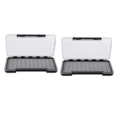 2 Stücke Super Slim Fly Fishing Box/Easy Grip Schaum Magnetische Komponenten