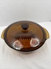 Anchor Hocking 1qt 436 Vintage Amber Glass Oven Casserole Baking Dish with Lid