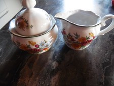 Milchkännchen - Zuckerdose   Seltmann Weiden Bavaria Blumen