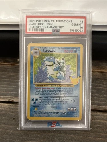 2021 POKEMON CELEBRATIONS CLASSIC COLLECTION #2 BLASTOISE-HOLO PSA 10