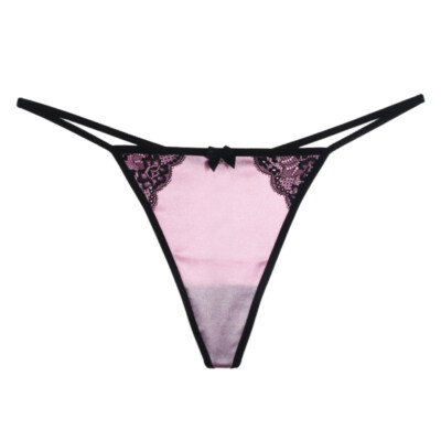 Womens Satin Micro Thong Bikini Lustrous Tanga Panties Thongs G-string Underwear