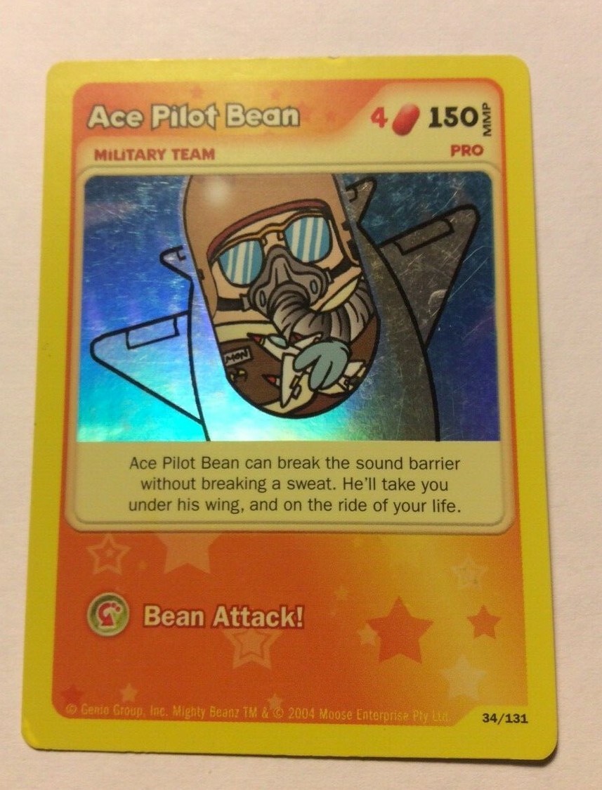 Mighty Beanz Trading Card Game - Moon Quest - #34 Ace Pilot Foil