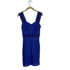 NSR Blue Lace Sweetheart Neckline Cocktail Dress XS