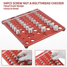 Nut and Bolt Thread Checker 34 Thread Identifier Gauge 19 Inch & 15Metric Screw