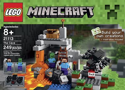 LEGO Minecraft: The Cave 21113 (Ages 8+）249 Pcs Brand New