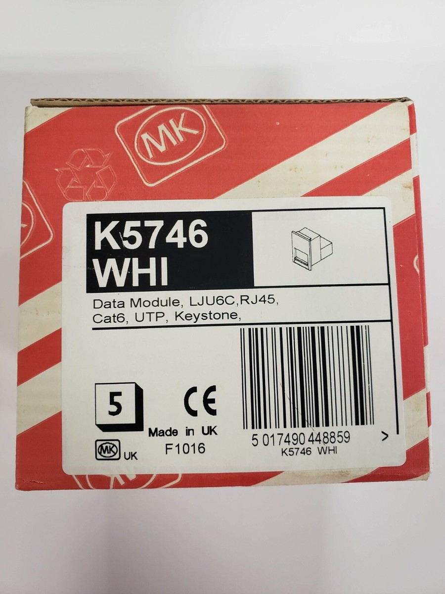 K5746 WHI MK Data Module, LJU6C, RJ45, Cat6, UTP, Keystone | eBay