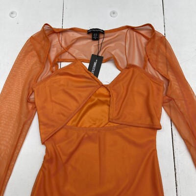 pretty little thing orange lace dress Orange Lace Square Neck Midi Dress perfect for the