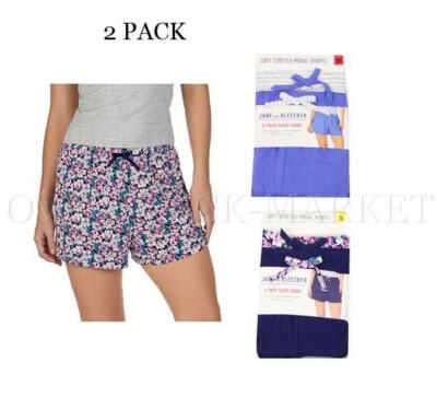 NEW! WOMEN'S JANE & BLEECKER 2 PACK SOFT STRETCH MODAL SLEEP SHORTS! VARIETY