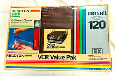 Recoton VCR Value Pak - VHS Tape, Dust Cover, Head Cleaner - NEW