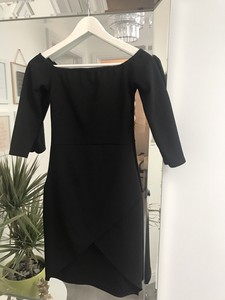 black bardot style dress