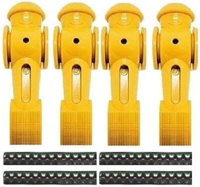 Tornado Foosball men - Set of 4 with roll pins - counterbalanced - Yellow