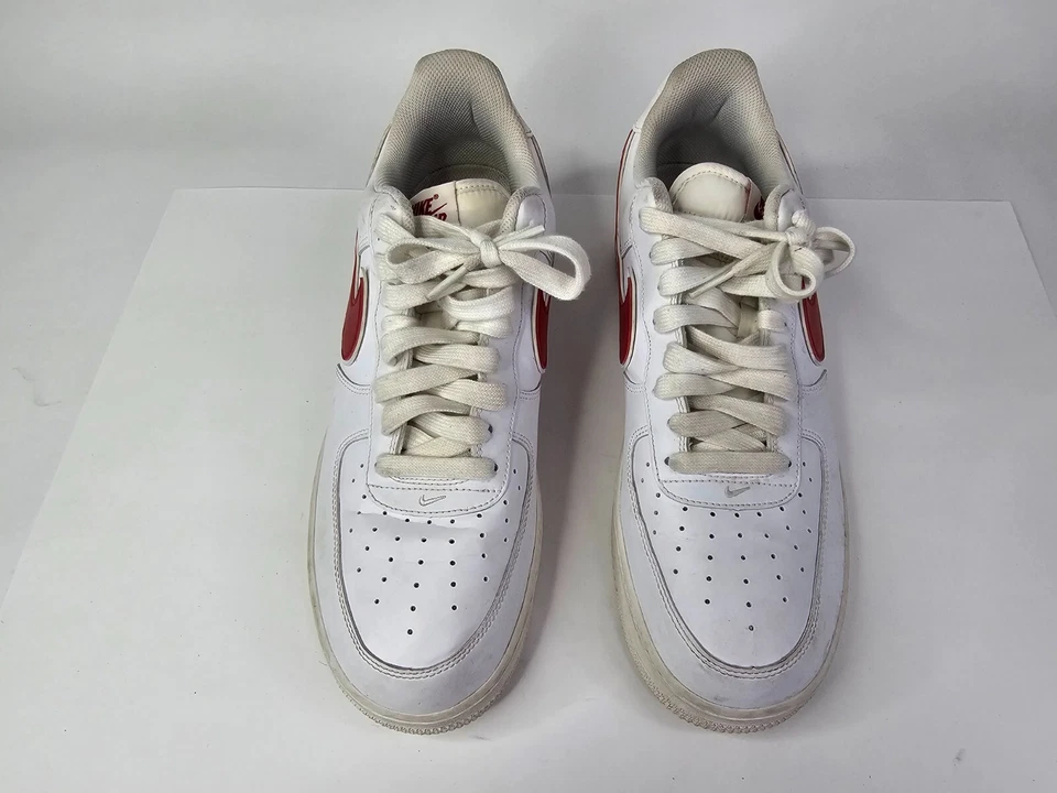 Nike Air Force 1 Low A02423-102 Men's White/White Gym Red Leather Shoes 12 - Image 4 of 4