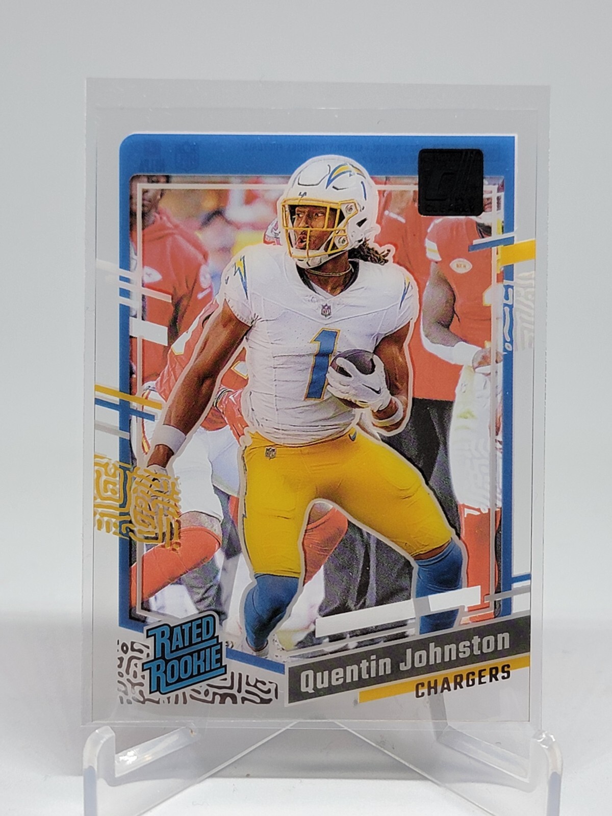 2023 Panini Clearly Donruss Quentin Johnston Rated Rookie #78 Chargers B5F
