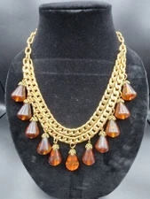 Gorgeous Double Layered Statement Necklace with Acrylic Charm Beads
