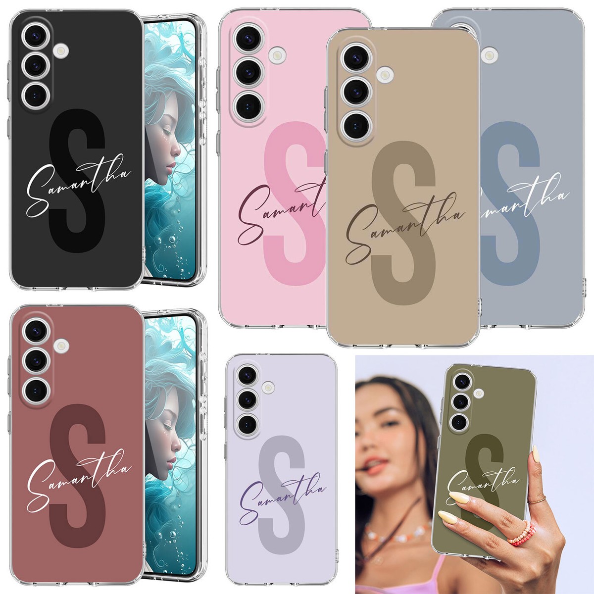 Personalised Name Case For Samsung Galaxy S24 S25 A56 A36 A55 Clear Phone  Cover