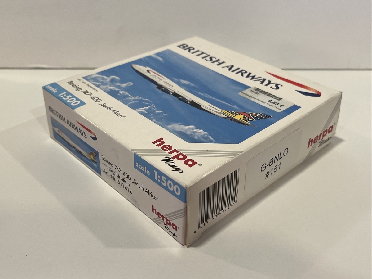 ヘルパ サウスアフリカ航空 ボーイング747 1/500 1:500 Herpa South Africa British Airways Airlines Boeing 747