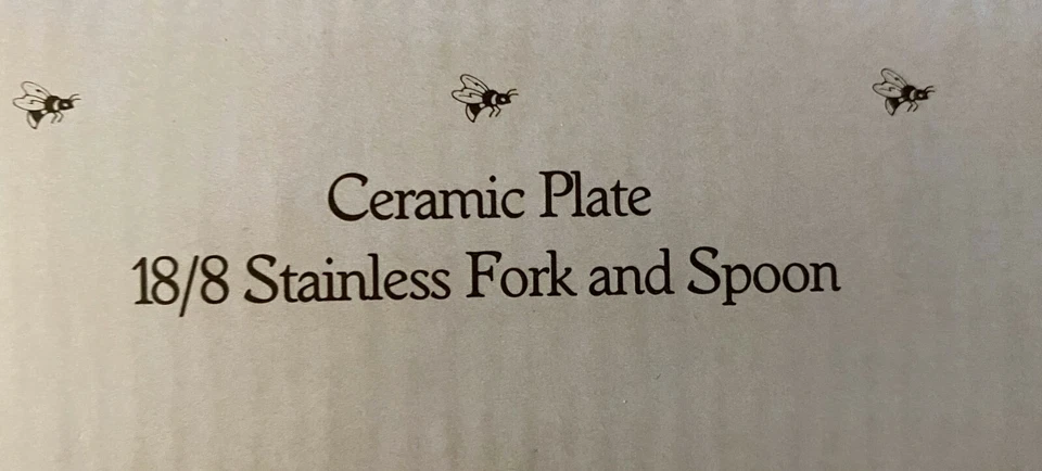 Plato Pooh clásico Reed & Barton para bebé - Tenedor y cuchara de acero inoxidable Foto 4 de 4