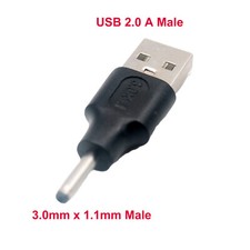USB 2.0 Type A Male To DC 3.0mm x 1.1mm Plug DC Power Supply Adapter Connector