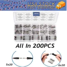 Glass Fuses Automotive Fuse Assortment Kit For Car RV Boat Truck 250V 200PCS