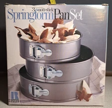 3pc Non Stick Springform Baking set Robinson Knife Company #1285LBX