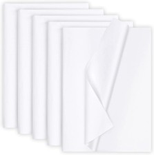 130 Sheets 20"x14" White Wrapping Tissue Paper Bulk for Gift Bags white