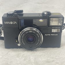 Minolta Hi-Matic AF2 35mm Point Shoot Film Camera w/ Case Sticky Shutter