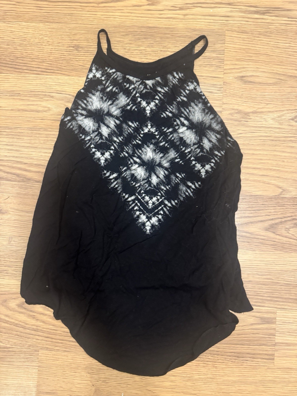 Mudd Women’s Black And White Tie-Dye Tank Loose Fit Size Small