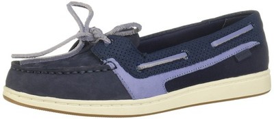 Sperry Women Starfish Pin Perf Boat Shoes STS87336 Navy Size 10 M (B)