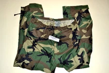 USGI BDU WOODLAND CAMO MILITARY COLD WEATHER MEN'S GORE-TEX PANT SZ: MEDIUM LONG
