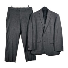 Awearness Kenneth Cole 2 Piece Suit Men's Blazer 42R Slim Fit Wool Pants 34x27