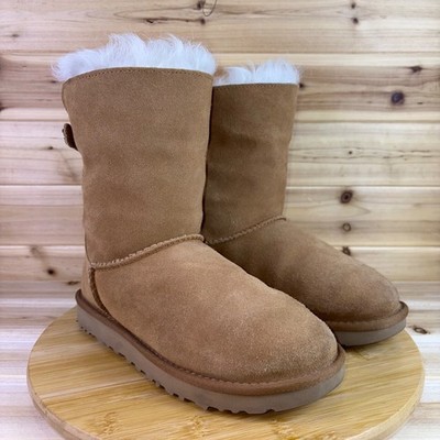 Ugg Boots Womens 7 Valentina Chestnut Suede Toscana Sheepskin Crystal Cuff Boots