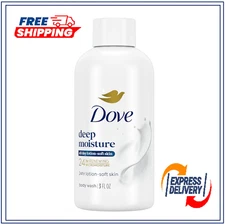 Dove Body Wash Deep Moisture for 24hr Lotion-Soft Skin Moisturizing Skin  3 oz