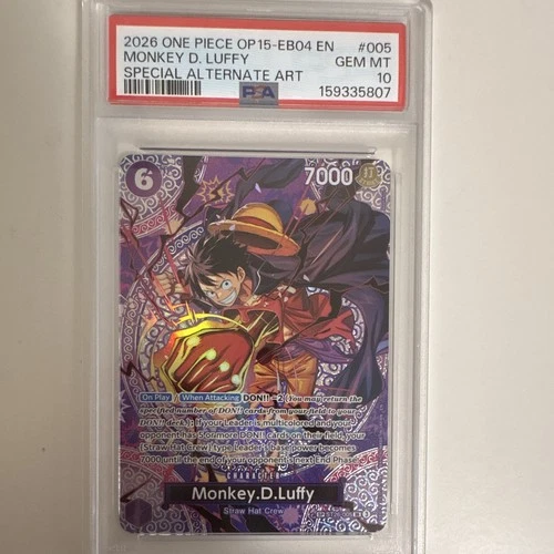 One Piece CCG OP15-EB04 ST26-005 Monkey D. Luffy SP Special AA Foil PSA 10