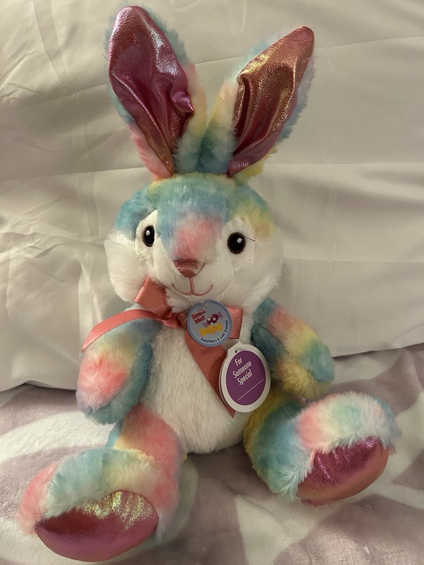 Greenbrier Candy Scented Easter Bunny Rabbit Plush Stuffed Animal Pastel Tie-Dye