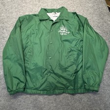 Augusta Sportswear Coach Jacket Men’s M Green Snap Nylon Lined Leadership