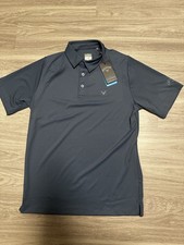 Callaway Polo Shirt Mens Medium Blue Swing Tech Opti Dri Golf Performance NWT