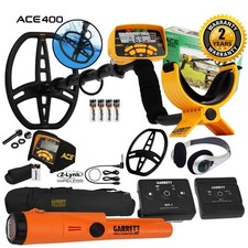 Garrett ACE 400 Metal Detector w/ Wireless System, Pro Pointer AT Z-Lynk Bag