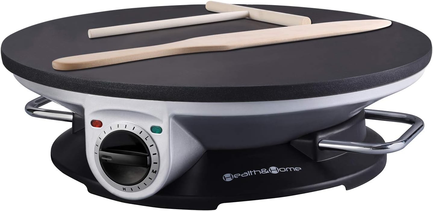 No Edge Crepe Maker - 13 Inch & Electric Griddle - Silver