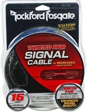 Rockford Fosgate RFI-16 Twisted Pair Signal Cable 16' (4.8 Meters) RCA Cable