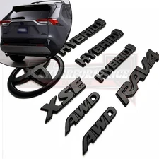 For 2019 - 2025 RAV4 XSE AWD Hybrid MATTE BLACKOUT EMBLEM OVERLAY BADGE SET OF 8