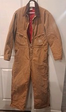 Vintage Carhartt Duck Insulated Coveralls 44 Short Quilt Lined Made in USA 90s