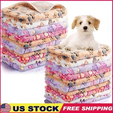Fleece Pet Blankets Soft Paw Print Warm Small Pets Dogs Cats New