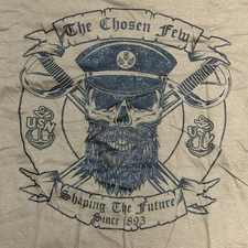 Khaki Military Shirt Mens "USN Task Force Six Three" Size Small