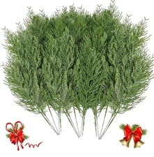 40PCS Evergreen Fake Pine Needles Picks, Artificial Pine Branches for Christmas 